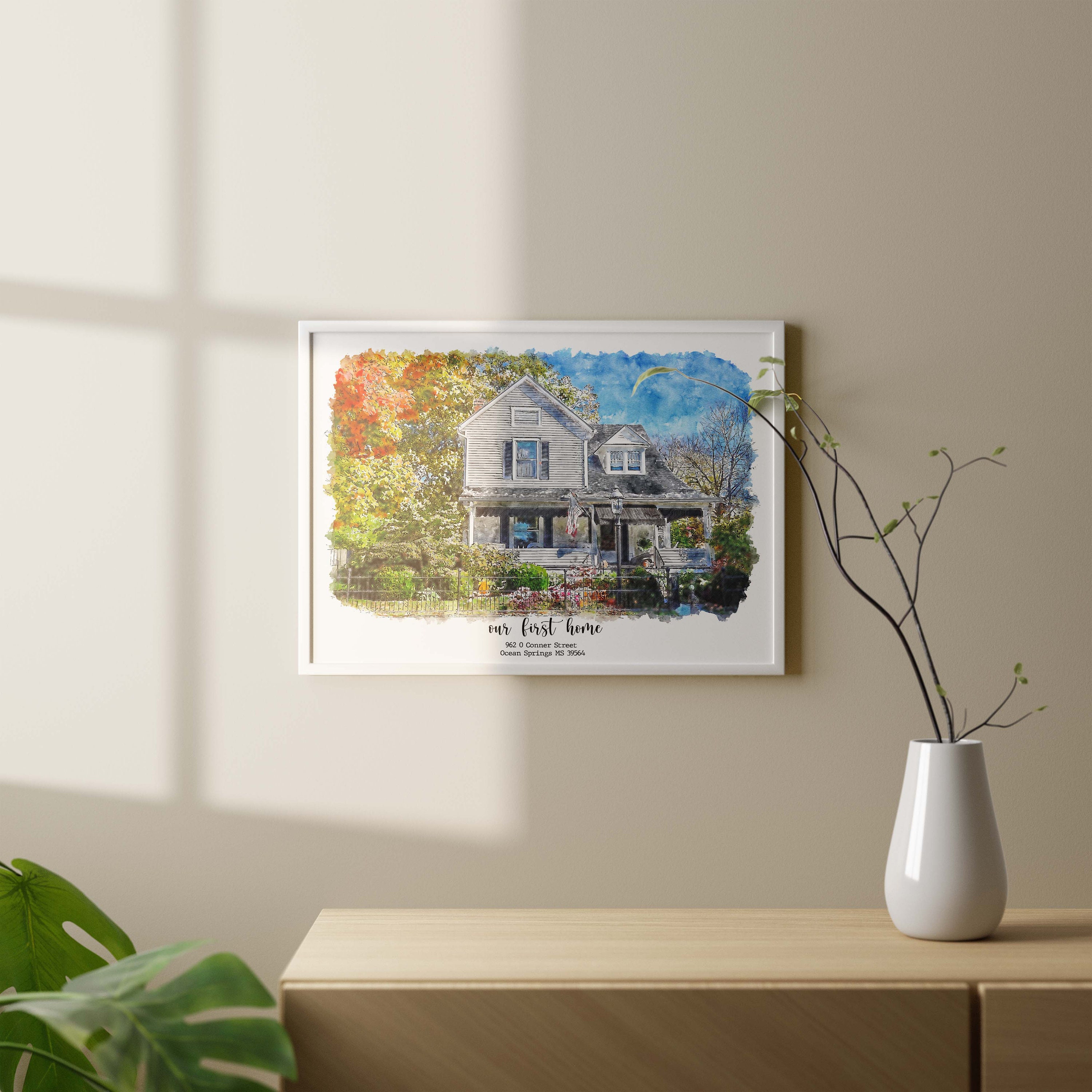 Custom House Portrait Watercolor,watercolor House Painting,personalized ...