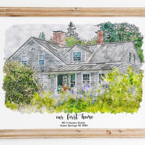 Mother&#39;s Day Gift, childhood home gift, special gift for mother, Watercolor house, Gift for Mom, Last minute gift, House Portrait