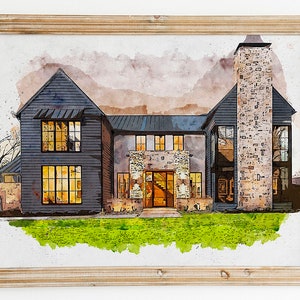 Moving Away Gift, Custom Home Portrait, Neighbor Moving Gift, Portrait from Photo, Gift for Friend, Housewarming Gift, Custom House Portrait