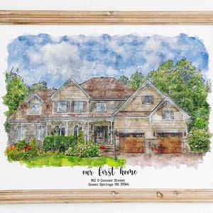 House Portrait, House Portrait from Photo, Watercolor House Portrait