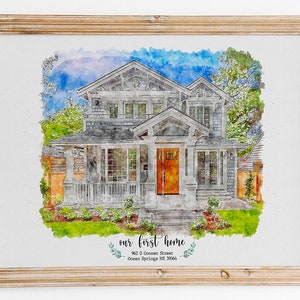 Moving Gift, Neighbor Moving Away Gift, Realtor Gift, Home Painting, House Portrait,Watercolor House Painting,First Home Gift, Our Home Gift