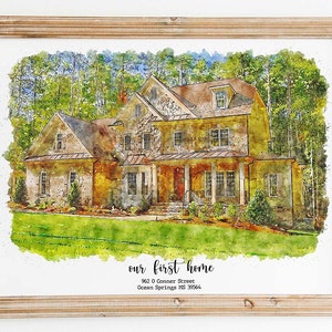 Moving Away Gift, House Portrait, Neighbor Gift, Digital Portrait, Gift for Friends, Custom Home Portrait, House Drawing