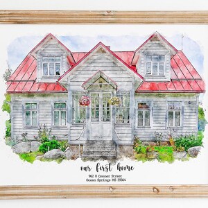 Custom House Portrait, Custom Home Portrait From Photo, Watercolor House Painting, Personalized Housewarming Gift, gift for couple