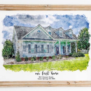 Watercolor House Painting,Custom Watercolor House Portrait,Personalized Housewarming Gift,First Home Gift,Realtor Closing Gift,Home Portrait