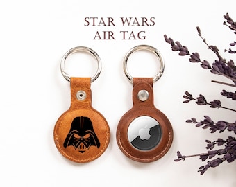 Personalized Star W Gift for Mens, Custom Apple Air Tag Holder for Him, S Wars Keychain Gift, Engraved Air Tag Case, Star W Christmas Gift