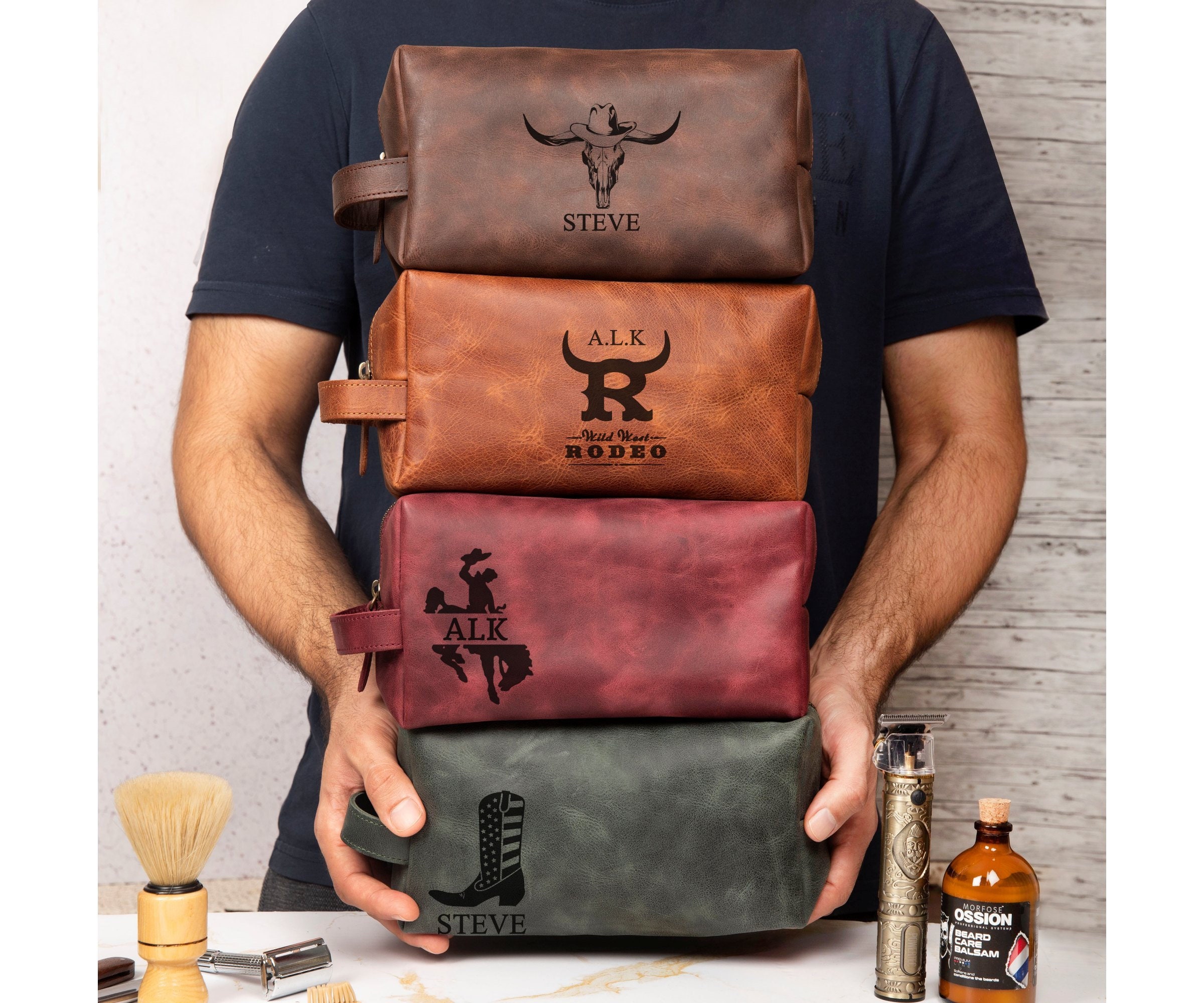 Ubuy Western Makeup Bag Cylinder Makeup Brush Case Large Vegan