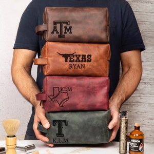 Texas State Gift, Texas Dopp Kits for Men, Personalized Texas Toiletry Bag, Texas State for Him, Texas Graduation Gift, Fathers Day Gift Dad