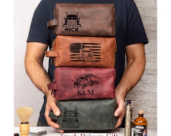 Personalized Truck Drivers Toiletry Bag Mens, Truck Drivers Retirement Gifts Dad Grandpa Uncle, Personalized Gift Award for Truck Drivers