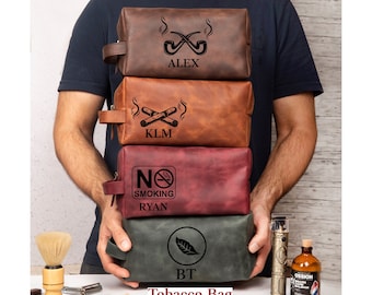 Personalized Leather Tobacco Bag Mens Womens, Handmade Cute Tobacco Pouch for Tobacco Lovers, Gift for Her, Gift for Mom Dad, Birthday Gifts