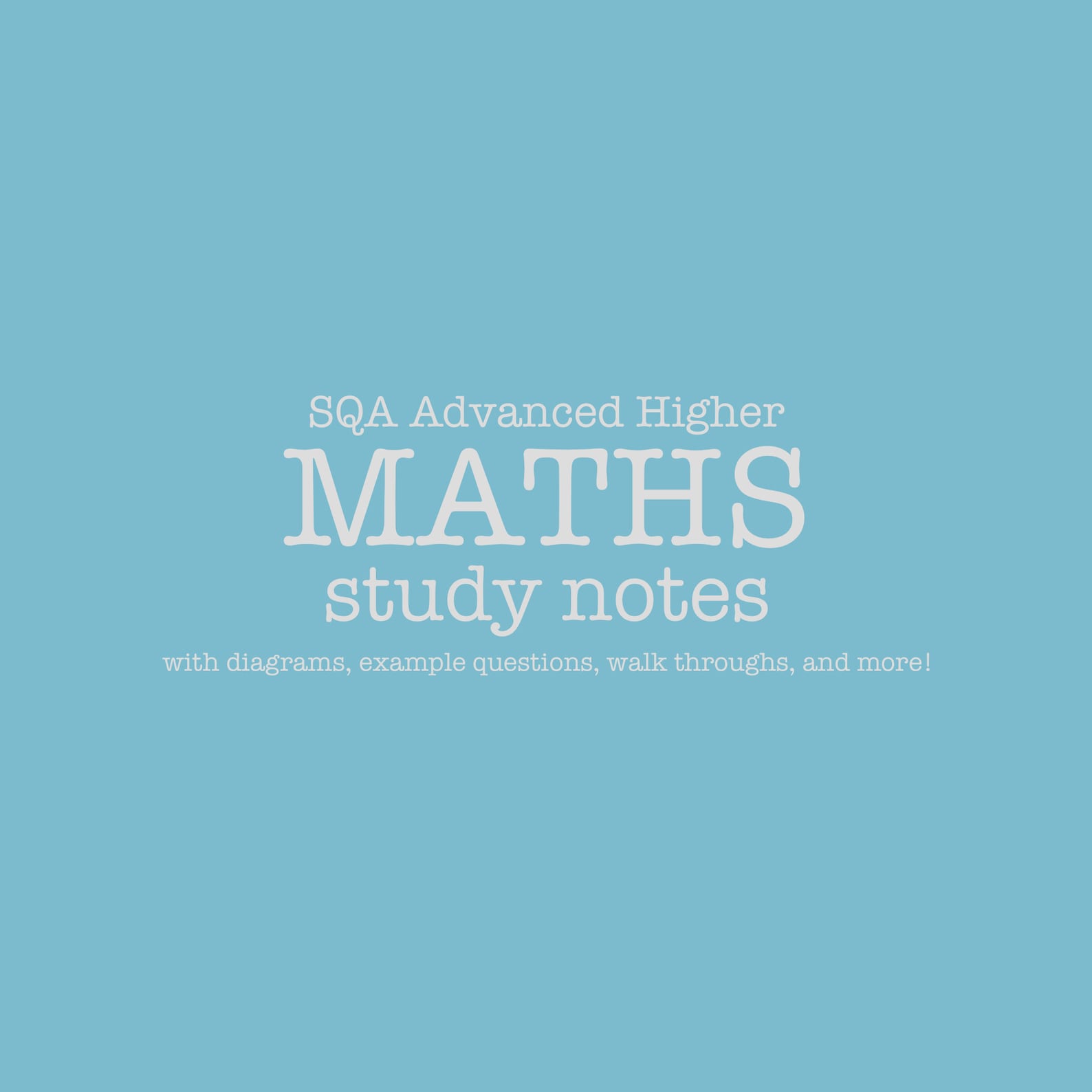 Maths advanced higher sqa study notes etsy