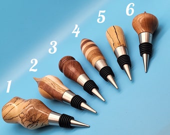 Handmade Wooden Bottle Stoppers - High Quality Stainless Steel with Beautifully Finished Wood