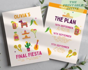 Invitación a la despedida de soltera de Final Fiesta: temática mexicana (plantilla de Canva)