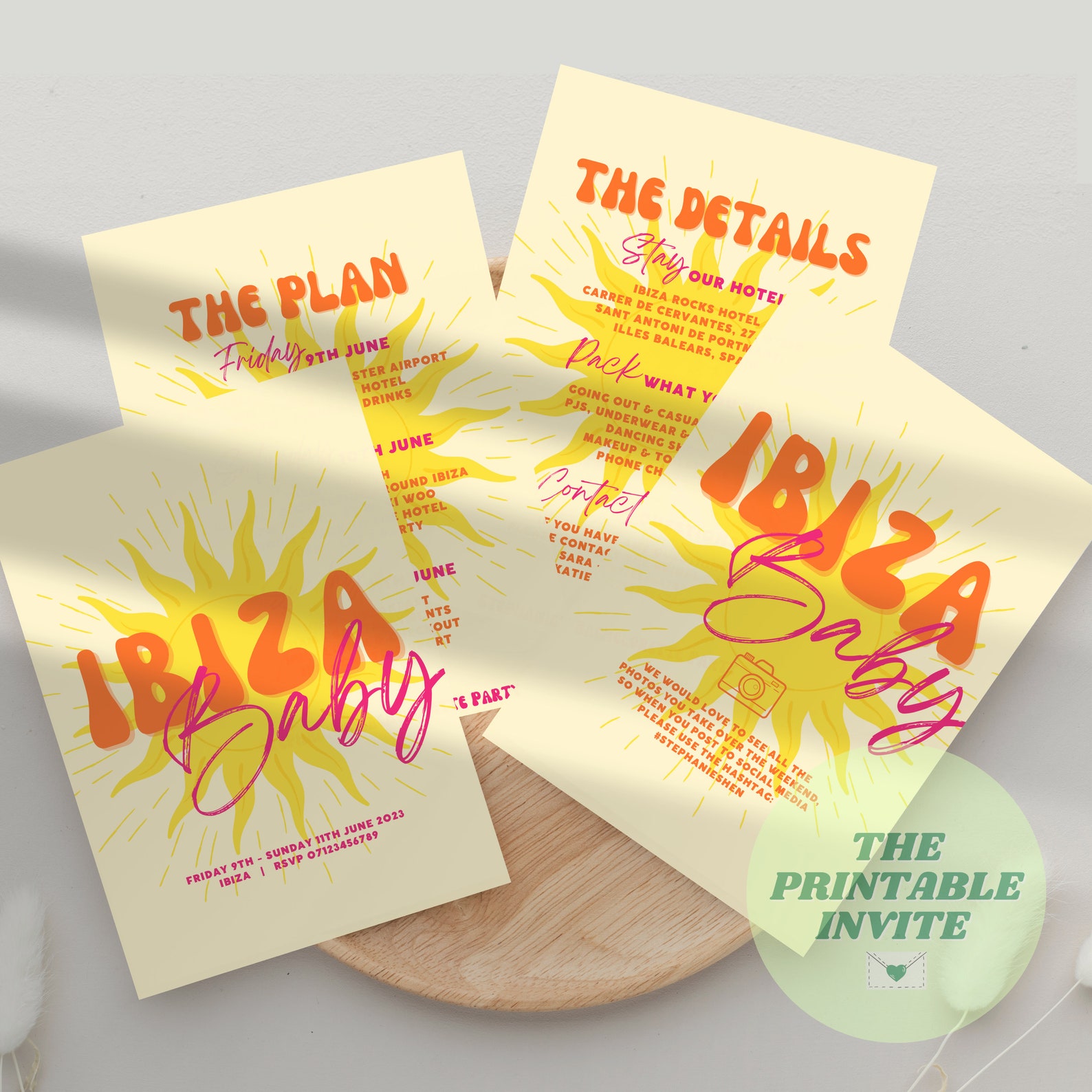 Ibiza Baby Destination Hen Bachelorette Party Invitation - Etsy