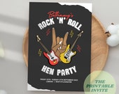 Rock 'N' Roll Bachelorette Party Invitation: Editable Canva Template (Digital Invite)