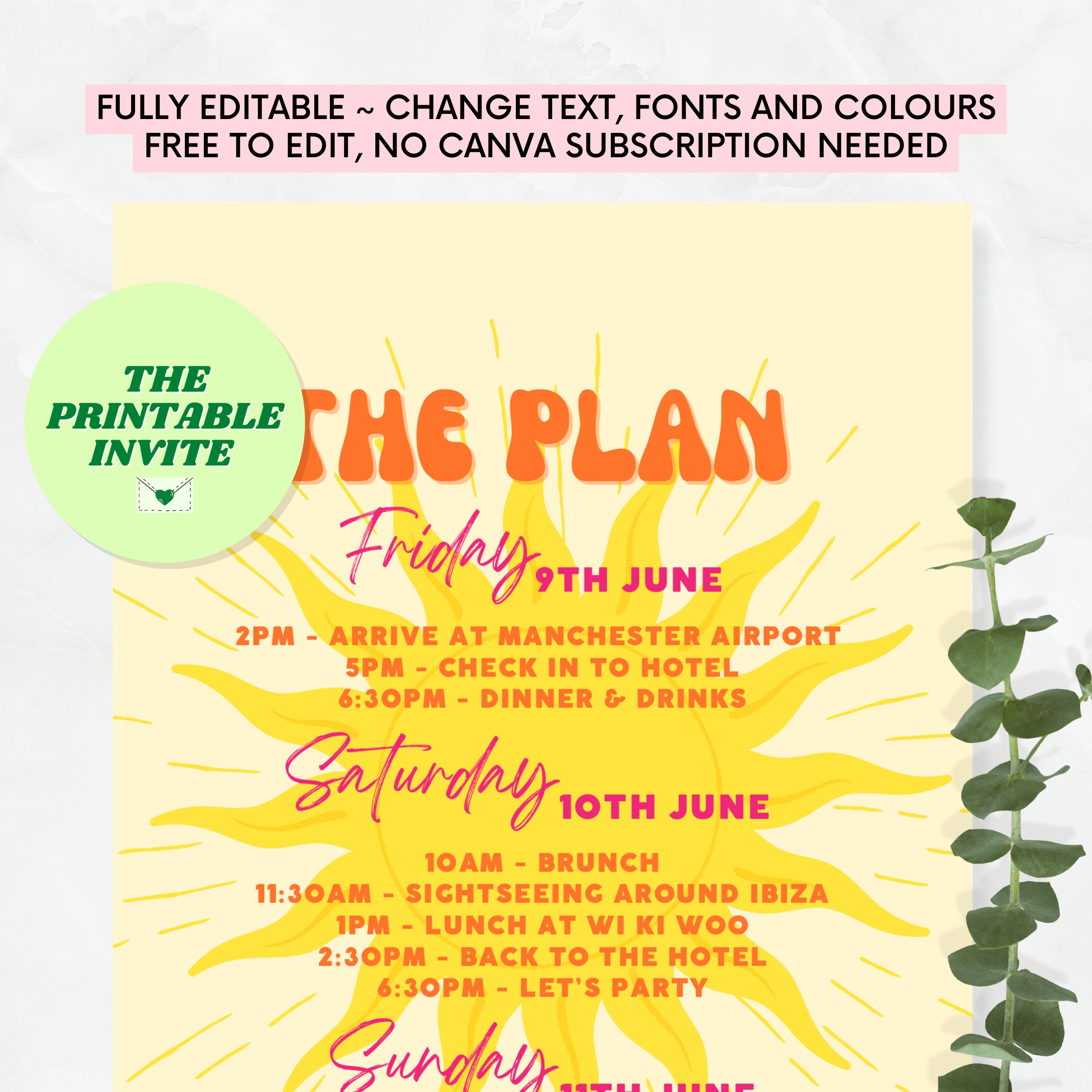 Ibiza Baby Destination Hen Bachelorette Party Invitation - Etsy