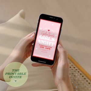 Galentine&#39;s Girls Night Invitation: Editable Canva Template (Digital Invite)