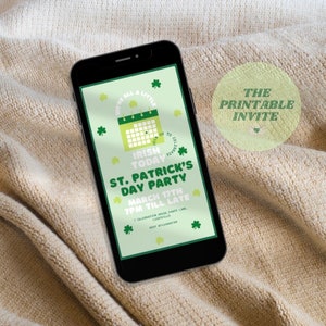 St Patrick&#39;s Day Party Invitation: Editable Canva Template (Digital Download)