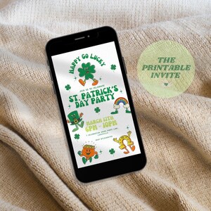 St Patrick&#39;s Day Party Invitation: Editable Canva Template (Digital)