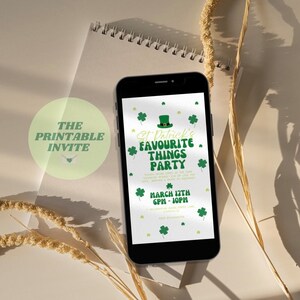 St Patrick&#39;s Day Party Invitation: Editable Canva Template (Digital)