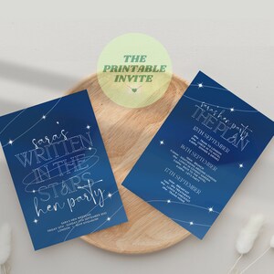Scritto tra le stelle / Itinerario dell&#39;invito all&#39;addio al nubilato / Modello Canva / Invito stampabile o digitale completamente modificabile / Personalizzato