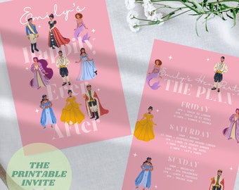Editable Fairytale Bachelorette Party Invitation: Canva Template (Digital Evite)