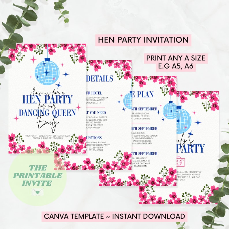 Mamma Mia Hen Party Bundle Invitation Itinerary Welcome Board canva mamma-mia-hen-party-bundle-invitation-itinerary-welcome-board-canva