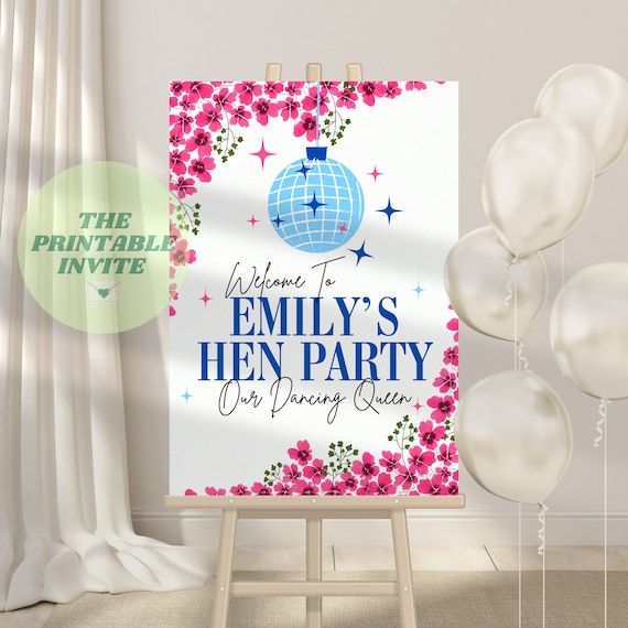 Mamma Mia Hen Party Welcome Board: Editable Canva Template (Digital Download)