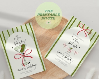 Invito alla festa di compleanno Martini: modello Canva modificabile (download digitale)