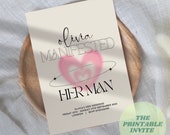 Manifested Her Man Bachelorette Party Invitation: Editable Canva Template (Digital Invite)