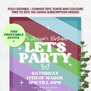13 Going on 30 Birthday Party Invitation: Editable Canva Template