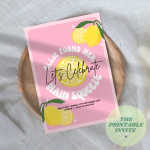 Found Her Main Squeeze | Hen Bachelorette Party Invitation Itinerary | Canva Template 4 Pack | Fully Editable Printable or Digital Invite