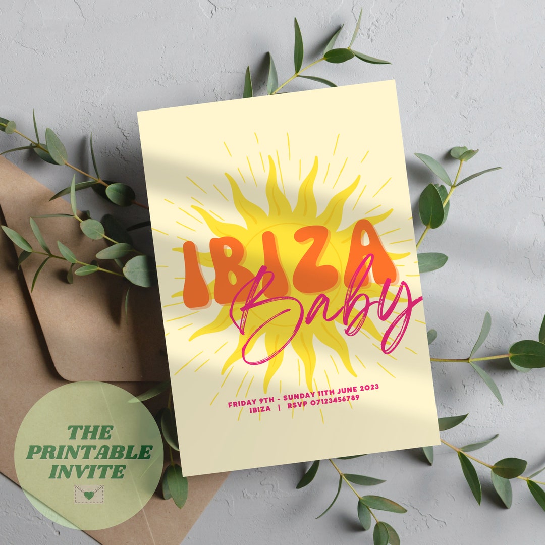 Ibiza Baby Destination | Hen Bachelorette Party Invitation Itinerary ...