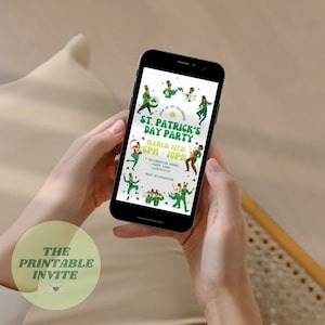 St Patrick&#39;s Day Party Invitation: Editable Canva Template (Digital)