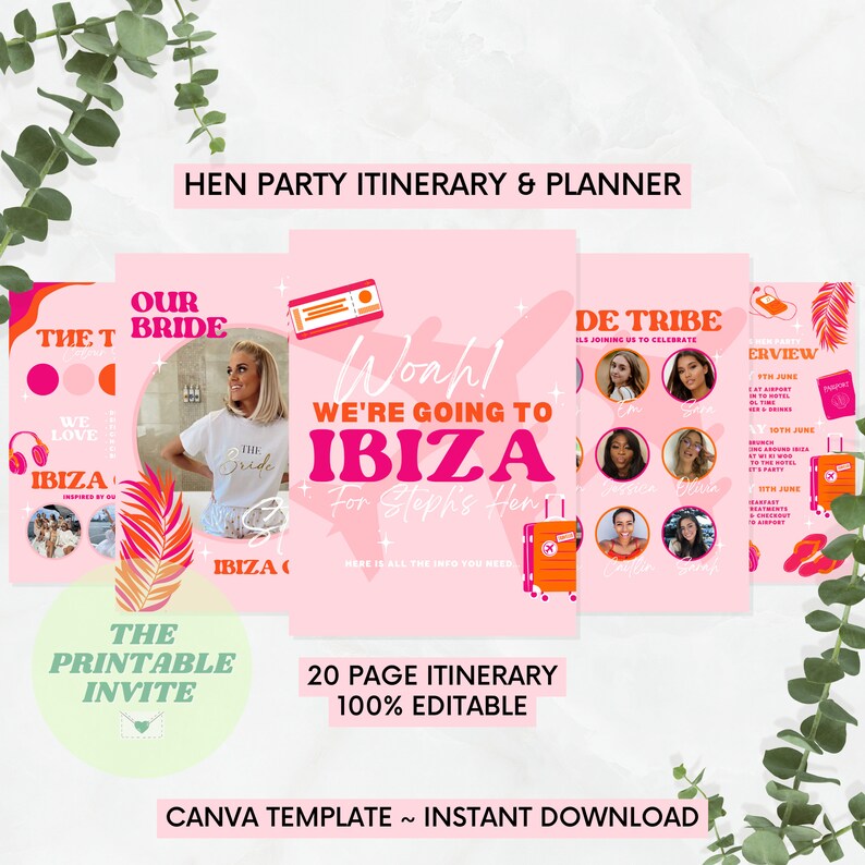 Ibiza Hen Party Bundle: Invitation, Itinerary, Welcome Board (Digital Evite) image 4