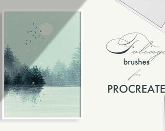 60 Foliage Brushes for Procreate | Leaves, Grass & Plant Texture Brush Pack Digital Download