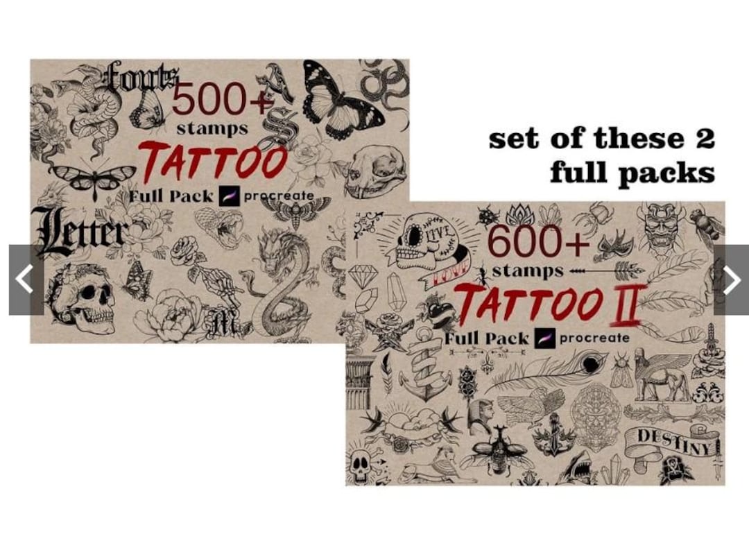 Ultimate 1100 Tattoo Stamp Pack for Procreate – Massive Flash Art ...