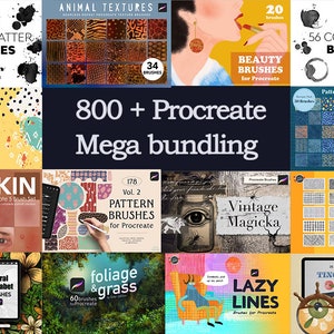 Megapaquete con más de 800 pinceles para Procreate: texturas y bocetos (PDF)