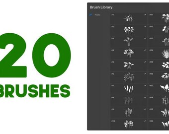Foliage Procreate Brushes – Leaves, Plants, Grass (60+)