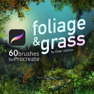 60 pinceles de 'Follaje y hierba' para Procreate
