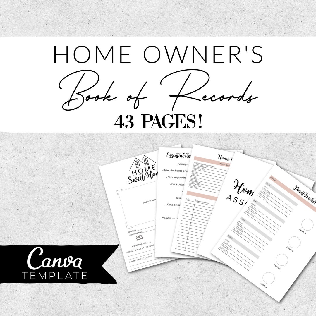 Homeowners Book of Records Real Estate Buyer Marketing Bienes Raices Closing Gift for Buyers Etsy