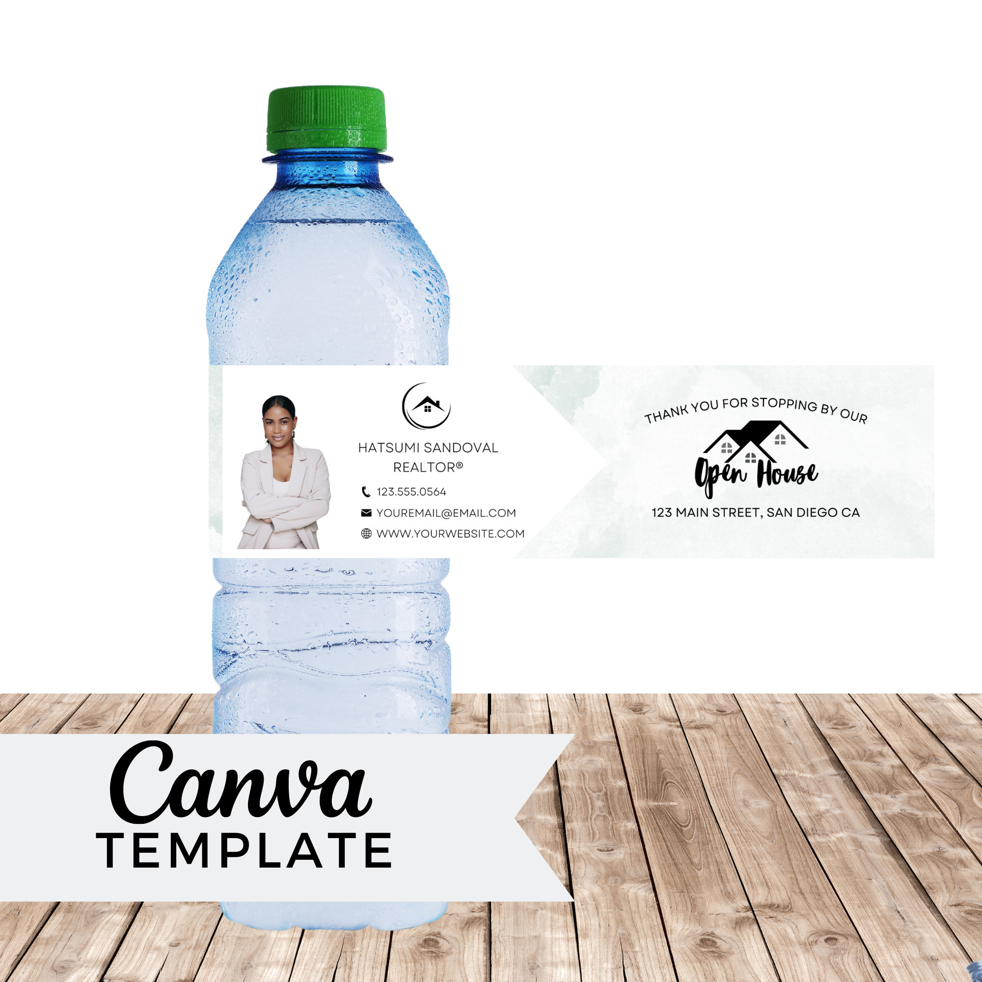 Real Estate Open House Water Bottle Label | Realtor Marketing | Canva ...