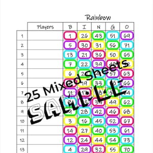 Fluorescent Rainbow Bingo (mixte)