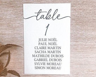 Affiche plan de table - mariage