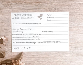 Carte livre d'or personnalisable mariage