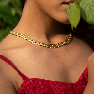 Statement necklace for women, Chunky Necklace, Gold Necklace, Handmade Necklace, Brass Necklace chain, Layering necklace, Fashion jewelry