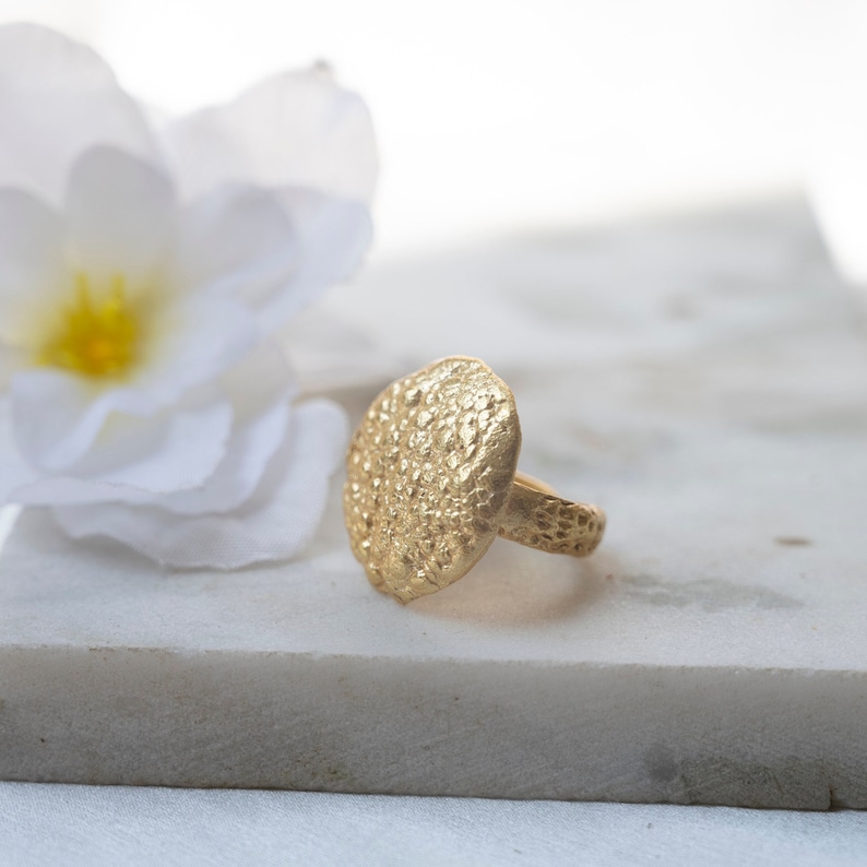 Chunky Ring Gold Statement Ring Abstract ring Designer ring Handmade jewelry Gift for women