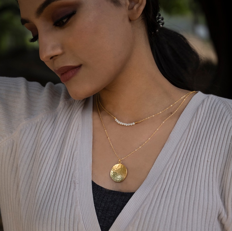 Valentines Gift for her Minimal Jewelry Layering Necklace Pearl Necklace Dainty Jewelry 18k gold necklace Minimal Jewelry Mothers day Gift Bridal Jewelry Pearl jewelry for her Western necklace Handmade necklace for her