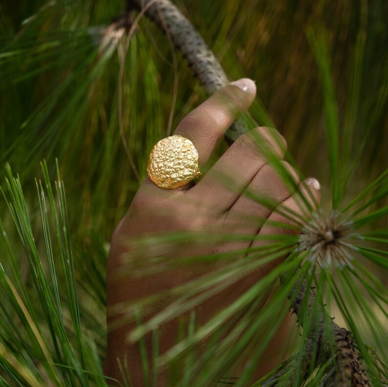 Chunky Ring Gold Statement Ring Abstract ring Designer ring Handmade jewelry Gift for women