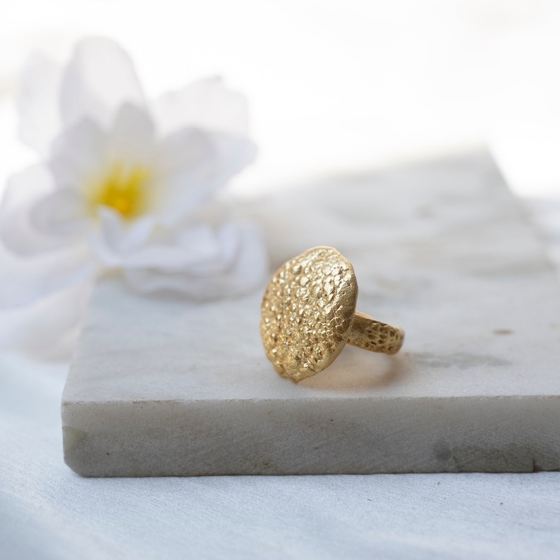 Chunky Ring Gold Statement Ring Abstract ring Designer ring Handmade jewelry Gift for women