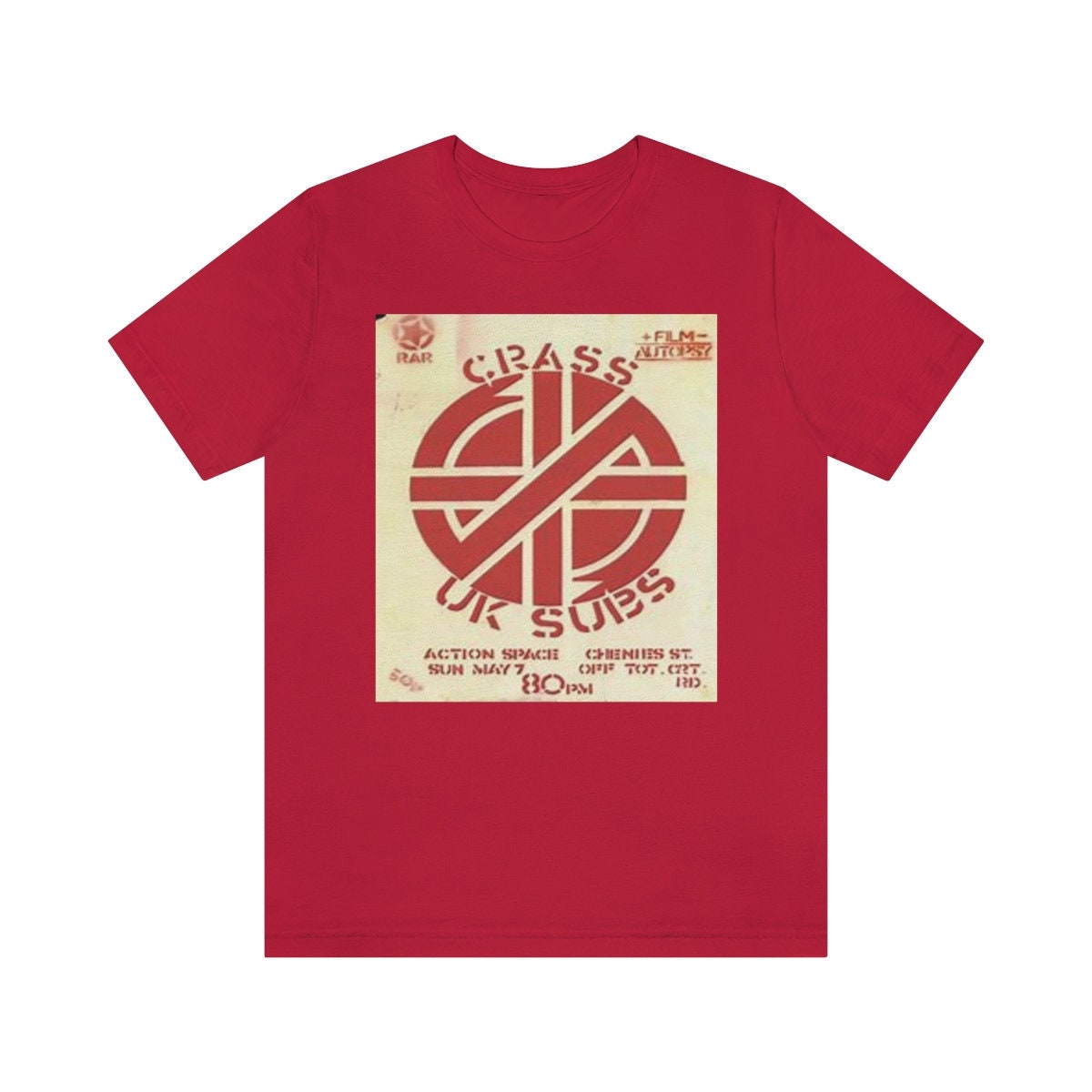 Discover Vintage Crass and UK Subs Concert Flyer Poster Tee